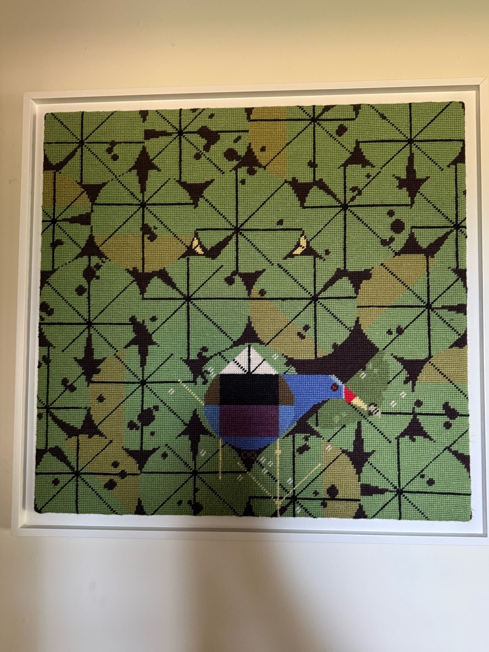 GALLINULE AND GATOR WALL ART Charley Harper wool needlepoint west elm